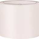 Wellmet 18"x18"x12" Assembly Required Lampshades for Table Lamp,Bedside Lamp,Floor Lamp,Fabric Drum Lamp Shades Classic Modern Style,Spider Fitter,Cream White