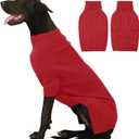 IECOii Extra Large Dog Sweater 4XL,Thermal Warm Dog Sweaters for Giant Breed Dogs,Turtleneck Knitted Knitwear for Pet Winter,Stretchy&Easy On Doggy Sweatshirt for Doberman,Great Dane(Red)