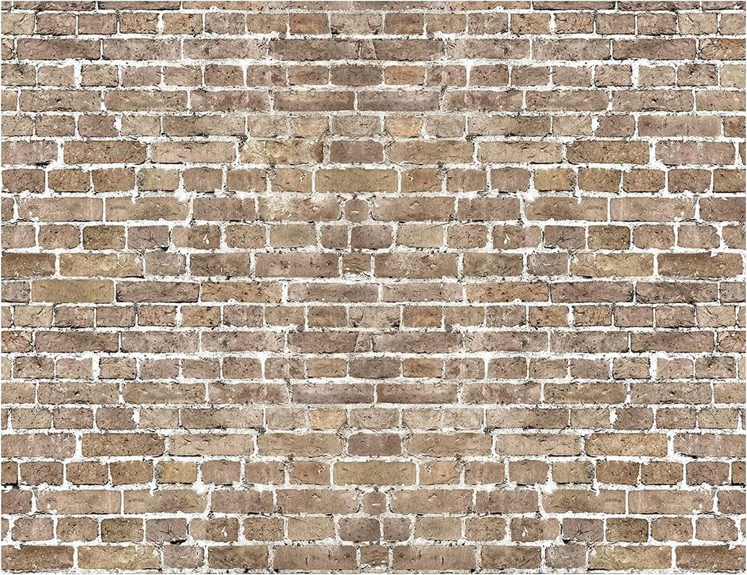 YYNXSY 8X6FT Brick Wall Background Primary Color Large Fabric Photo Background for Baby Shower, Birthday Party, Wedding, Graduation, Home Decoration, Photo Booth Prop Banner YY-4 Khaki