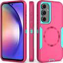 Designed for Samsung Galaxy S24 FE Case,Magnetic,Double Drop Protection Heavy Duty,Compatible with MagSafe,Dustproof,No Fading, No Yellowing,for Men Women,Rose Blue