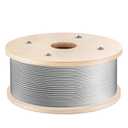 WAYSKA 3/16" Stainless Steel Cable 500FT, 1 x 19 Strands Construction, T316 Marine-Grade Wire Rope Aircraft Cable for Deck Cable Railing System Kit
