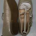 PANDANINJIA Naomi Girls Dress Shoes Mary Jane Ballet Flats Flower Girl Wedding Party Communion Shoes for Toddler Little Kid Big Kid (Gold Glitter, 1)