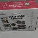 FineDine 24 Piece Premium Borosilicate Glass Meal Prep Containers Glass - Airtight Food Storage Containers with Lids, Hinged Locking Lid, BPA Free, For Meal Prep/Freezer/Oven (Grey)
