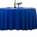 Ascoza 2pack 120 Inch Royal Blue Round Tablecloth in Washable Polyester Fabric for Wedding/ Banquet/ Restaurant/ Parties