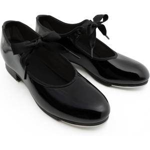 Capezio Girls Jr. Tyette Tap Shoe (2 Wide Little Kid, Black Patent)