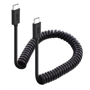 Cable Matters Coiled USB-C to USB-C Cable 1-4 Feet, Up to [60W Charging, 480Mbps Data Transfer] Compatible with Apple CarPlay, Android Auto, USBC Charger Cable for iPhone 16/15, Galaxy S24