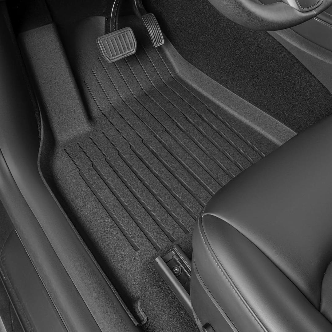SUPER LINER 2024 2025 Tesla Model 3 Highland Floor Mats 6-Piece Set | Extra-Thick TPE All-Weather Floor & Cargo Liners | Pet & Child-Friendly Custom Fit Interior Accessories (2024 2025 Tesla Model 3 Highland - A)