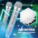Sanwuta Bling Microphone Prop, Rhinestone Fake Microphone, Sparkly Glitter Toy Mic for Lip Sync, Disco Party Favors, Stage Performance, Christmas Halloween Cosplay Accessories(Silver)