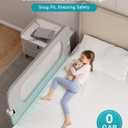 Bed Rail for Toddlers, Baby Bed Rail Guard with U-Shape Base, Height Adjustable & Foldable Toddler Bed Rails for Full Size, Queen, King, Twin (Grey, 59in)