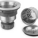 Serene Valley 3-1/2-inch Kitchen Sink Strainer Assembly, 304 Premium Stainless Steel Construction with Removable Deep Waste Basket and Sealing Lid