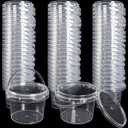 Bekith 60 PCS Mini Plastic Buckets with Lids and Handles, 10 oz Containers Small Clear Buckets for DIY Art Craft, Small Tools, Candy, Beads, Part Material