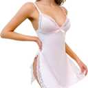 dream love Women's Lingerie Sexy Nightwear Spaghetti Strap Nightgown Babydoll Chemise S-XXL (XL)