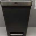 Rubbermaid Premier Series III Step-On Trash Can for Home and Kitchen, with Stainless Steel Rim, 12.4 Gallon, Charcoal, for Home/Kitchen/Garage/Apartment/Office