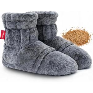 Microwavable Foot Warmers Heated Booties with Washable Cover, Moist Heat Therapy Warm Booties for Cold Feet, Poor Blood Circulation, Raynauds Syndrome, Stiffness, Winter Gift for Loved Ones