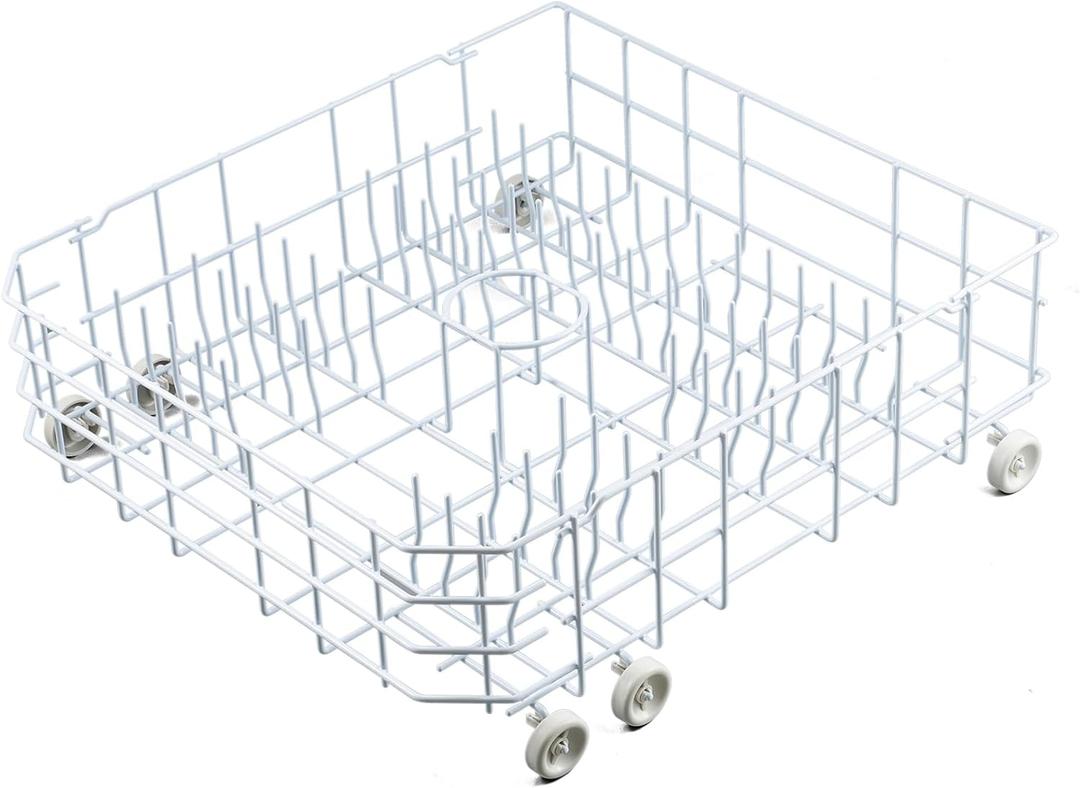 WD28X31819 WD28X10284 Lower Dishwasher Rack Replacement Parts for GE Lower Dish Rack Dishwasher Roller Wheels GE GSD2100V55BB GSD2100V70BB GSD2100V55WW Built-In Bottom Dishrack Assembly 1 Pcs