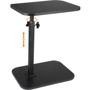 GENDLTHIJ C Shaped End Table for Couch Sofa, 360° Swivel Height Adjustable TV Tray for Small Spaces, Livingroom Bedroom College Dorm Hospital (Black)