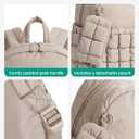 BAGSMART Mini Backpacks for Women, Puffy Checkered Quilted Small Backpack with Pouch, Lightweight Daypack Purse, Water-Resistant Bookbag for Daily Travel College, 2-in-1 Set, Brown