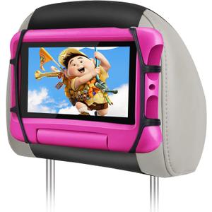 WONNIE Tablet Holder for Car, Upgraded iPad Holder for Car Mount Headrest, iPad Mount Back Seat for Kids with Anti-Slip Strap, Silicone Holding Net/Fits All 7-12.9'' Tablets