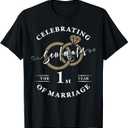 18 Year Wedding Anniversary Couple Husband Wife Matching T-Shirt L