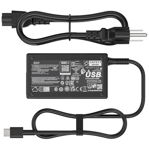 65W Laptop USB Charger Compatible with HP EliteBook x360 1040 630 745 835 840 G9 845 860 G10 Elite x2 1012 G2 G4 G8 ProBook 440 450 455 460 Envy x360 17 Spectre - Type-C 20V 3.25A P/N: L65505-002