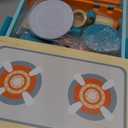 Dailyfunn Wooden Foldable &Portable Toy Stove Pretend Kitchen Play Set with Cooking Accessories