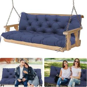 Casual Khaki Porch Swing Cushions Outdoor 60 x 40, 2-3 Seater Replacement, Waterproof, Thick 5" Bench Cushion with Backrest