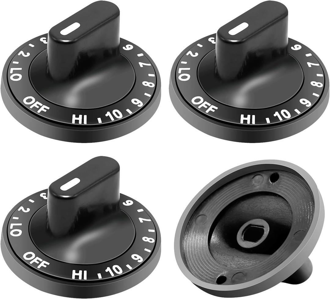 12200035 Range Surface Burner Knob Compatible with Whirlpool Kenmore Jenn Air 4 Pack