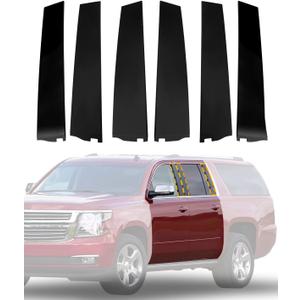 Pillar Trim Molding(6PCS), 2015-2018 GMC Yukon XL/Cadillac Escalade ESV/Chevy Suburban, Front&Rear Door Windshield B/C-Pillar Applique, LH&RH Side, OE#926-241 926-242 926-243 926-244 926-247 926-248