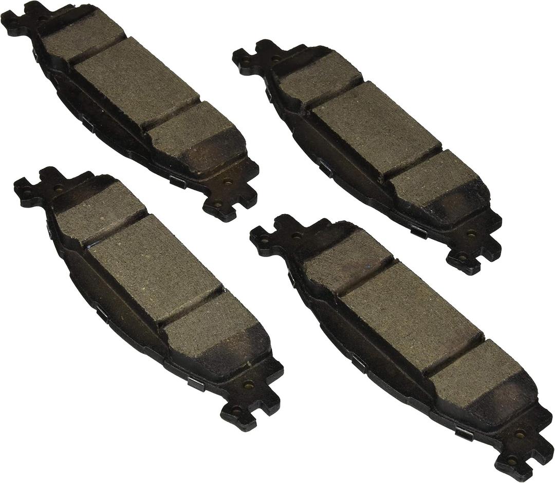 BE1508H Blue Ceramic Disc Brake Pad Set With Hardware - Compatible With Select Ford Explorer, Flex, Taurus; Lincoln MKS, MKT; FRONT