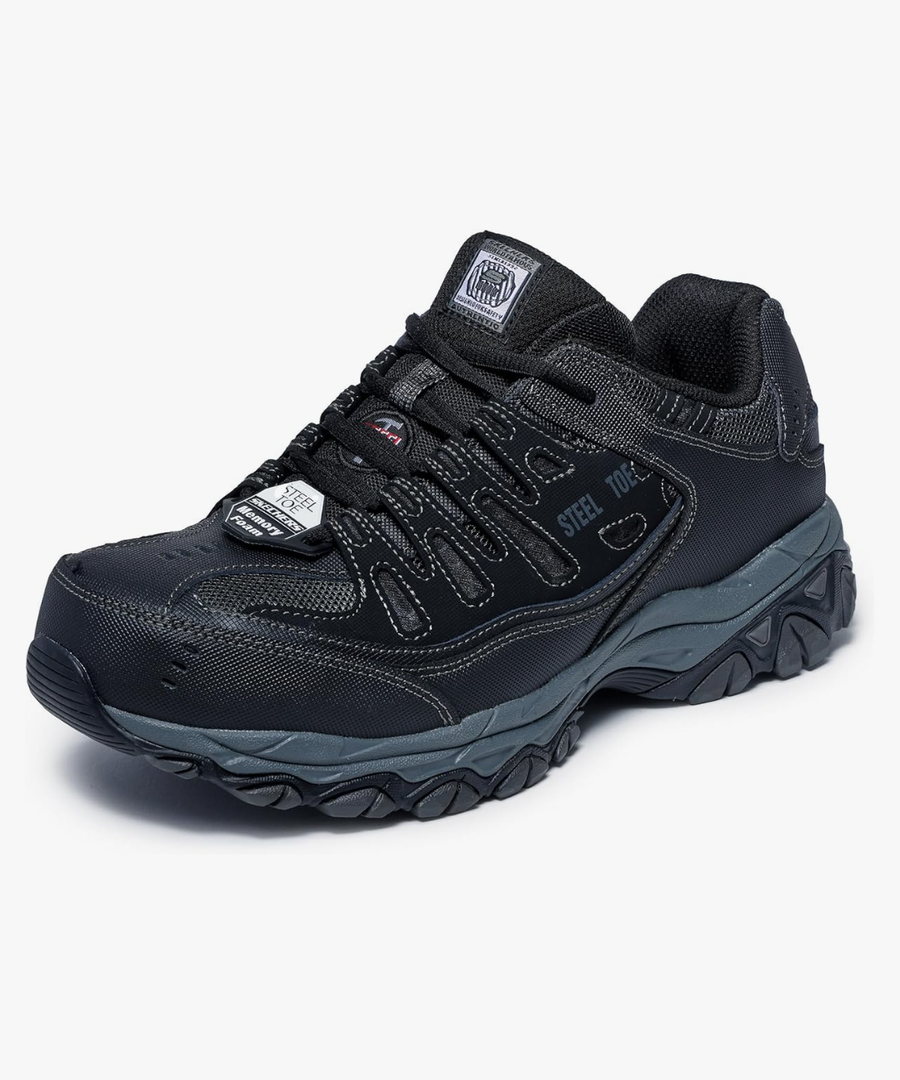 Skechers Mens Cankton Steel Toe Construction Shoe – Electrical Hazard Rated, Memory Foam, 12