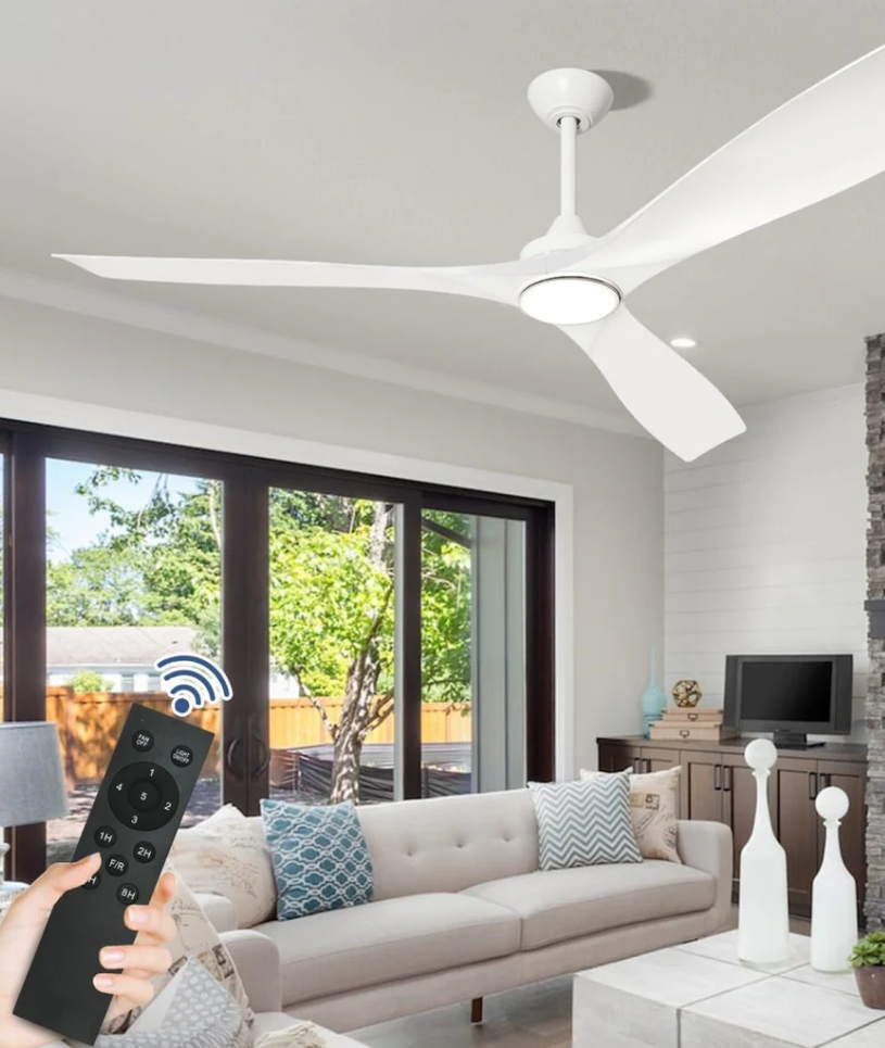 60" Ceiling Fan With Lights and Remote Control - Indoor/Outdoor With 3 Down Rods, Noiseless Reversible Motor for Patio, Living Room, Bedroom