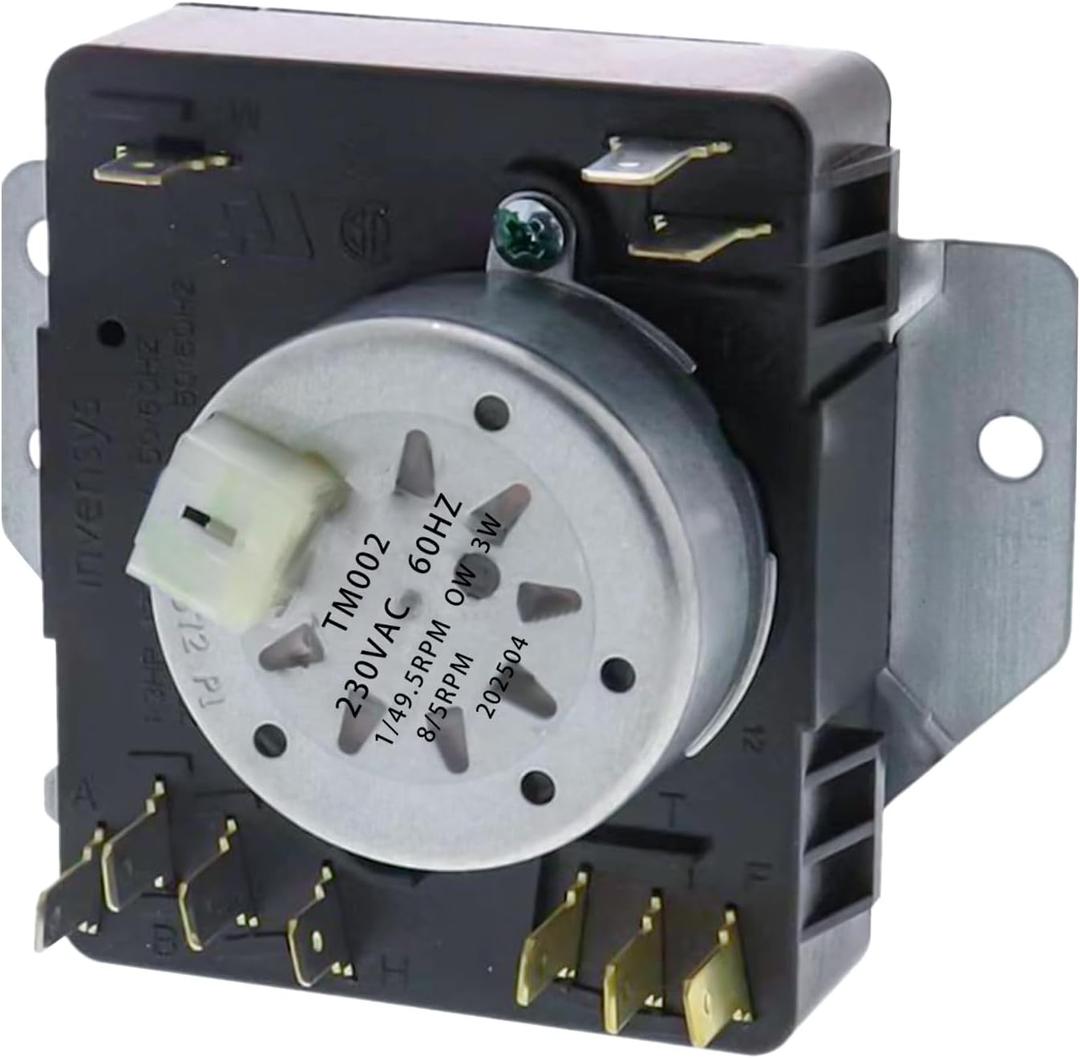 W10185982 WED4815EW1 W10185 982 Dryer Timer(OEM) Compatible with Whirlpool WED4800XQ0, WGD4800XQ0 etc,W10185 982 Dryer Timer Replacement for 418-618-20-b5 WPW10185982. 230VAC 60Hz