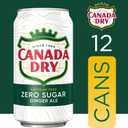 2 x Canada Dry Zero Sugar Ginger Ale Soda, 12 fl oz cans, 12 pack