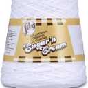 Lily Sugar'n Cream Cotton Cone Yarn, White , 1 Cone, 14 oz (Pack of 1)