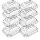 3 Pack Clear Acrylic Serving Tray with Dome Lid Rectangular Food Tray for Cake Dessert Buffet Serving Food Banquets Parties Restaurant Display,10.83 x 8.46 x 5.59 in