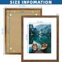 Hongkee 16x20 Frames Set of 2, Rustic Brown Wood Style - Display 16 x 20 Picture without Mat or 11x14 Picture with Mat, Wall Mounting Horizontal and Vertical