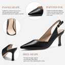 Rilista Women's Slingback Kitten Heels Closed Pointed Toe Backless Wedding Party Dress Pumps Shoes, Size 10