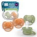 Philips Avent Ultra Soft Pacifiers - Orthodontic Design, for Babies 18 Months+, Flexible Shield, Extra-Firm Silicone Symmetrical Nipple, BPA-Free, with 2 Sterilizing Cases, 4 Pack, SCF093/07