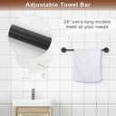 FILTA Bathroom Hardware Set, Matte Black Towel Rack Set Towel Bar Set for Bathroom, 3 Pieces Bathroom Towel Holder Set, Bath Hardware Set with 16 Inch Towel Bar.