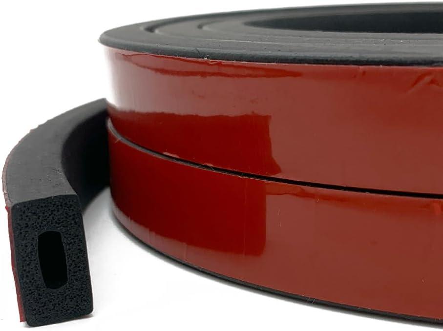 Rectangular Foam Rubber Seal Strip, Self-Adhesive Rubber Weather Stripping, Rubber Gasket for for Auto, Boat, Garage Door/Window, Machinery and More, W:0.75" x H:0.39", L:26Ft