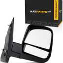 For Chevy Express 2500 2008-2018 Door Mirror Passenger Side | Manual Folding | Non-Heated | Textured Black | Replacement For 20838066 | GM1321395