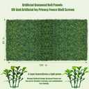 Artificial Boxwood Roll,120x40 in (34 sqft) UV-Anti Faux Ivy Boxwood Hedge Leaf Grass Wall for Patio Balcony Privacy, Garden, Backyard Greenery Wall Backdrop and Fence Decor