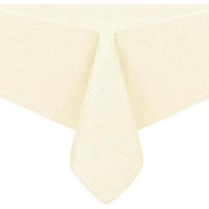 Hiasan Faux Linen Rectangle Tablecloth - Wrinkle and Stain Resistant Washable Table Cloth for Kitchen Dining Room Holiday Table Cover for Dinner, Champagne, 90 x 156 Inch