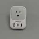TESSAN US to UK Plug Adapter, Type G Travel Adaptor with 4 Electrical Outlets 3 USB Ports (2 USB C), Ireland Power Adapter for USA to England London Scotland Dubai Singapore Qatar Kenya British