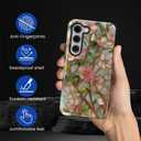 Case for Samsung Galaxy S23, Hybrid Heavy Duty 2 in 1 Full Body Rugged Shockproof Protection Glossy Case for Samsung Galaxy S23 Wildflower Stained Glass Garden