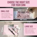 Maplefield Travel Size Bathroom Sink Cover for Counter Space - Foldable Silicone Sink Mat for Beauty Routine, Ideal for Small Bathroom, RVs, Camper Vans (Rose Pink Small, 19.5 x 15.5 x 1.6 Inches)