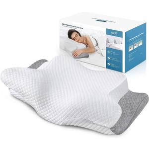ZAMAT Adjustable Cervical Memory Foam Pillow, Odorless Neck Pillows for Pain Relief, Orthopedic Pillows for Sleeping with Cooling Pillowcase, Ergonomic Support Pillow for Stomach, Back, Side Sleeper