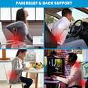 Almohada de apoyo lumbar para silla de oficina, almohada de apoyo para automvil, computadora, silla de juegos, cojn reclinable de espuma viscoelstica para aliviar el dolor de espalda, mejorar la postura, cubierta de malla, doble correa ajustable
