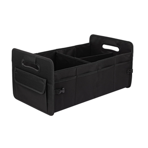 Car Trunk Organizer, Car Organizers and Storage Collapsible Multi Compartment Container Box, Adjustable Car Accessories for SUV Sedan Truck, Standard Size, Black