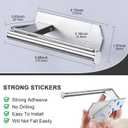 Toilet Paper Holder Wall Mount, Toilet Paper Storage Metal, Adhesive Rustproof Toilet Paper Roll Holder Wall Mounted, Large Roll Hanging Holder for Bathroom, Kitchen, Washroom RV (Silver)